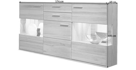 SIDEBOARD 174/105/40 cm - Silberfarben/Buchefarben, KONVENTIONELL, Glas/Holz (174/105/40cm) - Voleo