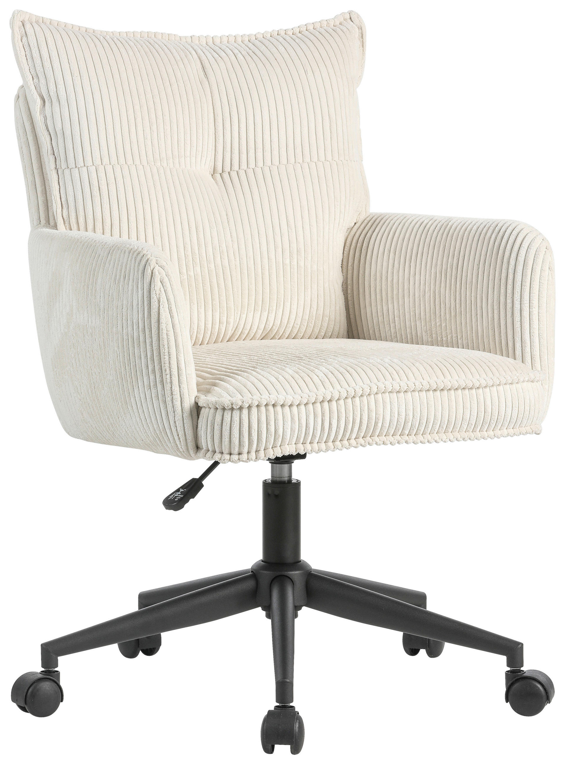 DREHSTUHL  in Cord Creme, Schwarz  - Creme/Schwarz, Design, Kunststoff/Textil (58/84,5-92/64cm) - Carryhome