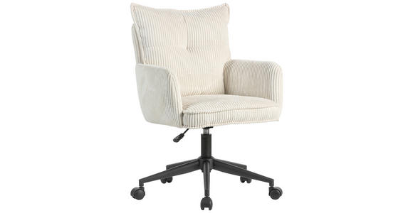 DREHSTUHL  in Cord Creme, Schwarz  - Creme/Schwarz, Design, Kunststoff/Textil (58/84,5-92/64cm) - Carryhome