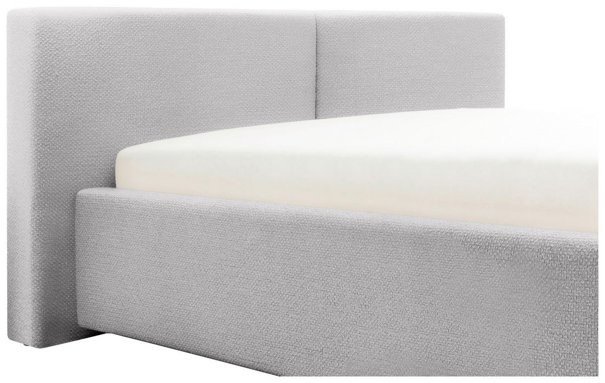 POLSTERBETT 140/200 cm  Hellgrau  - Hellgrau, Basics, Holz/Textil (140/200cm) - Boxxx