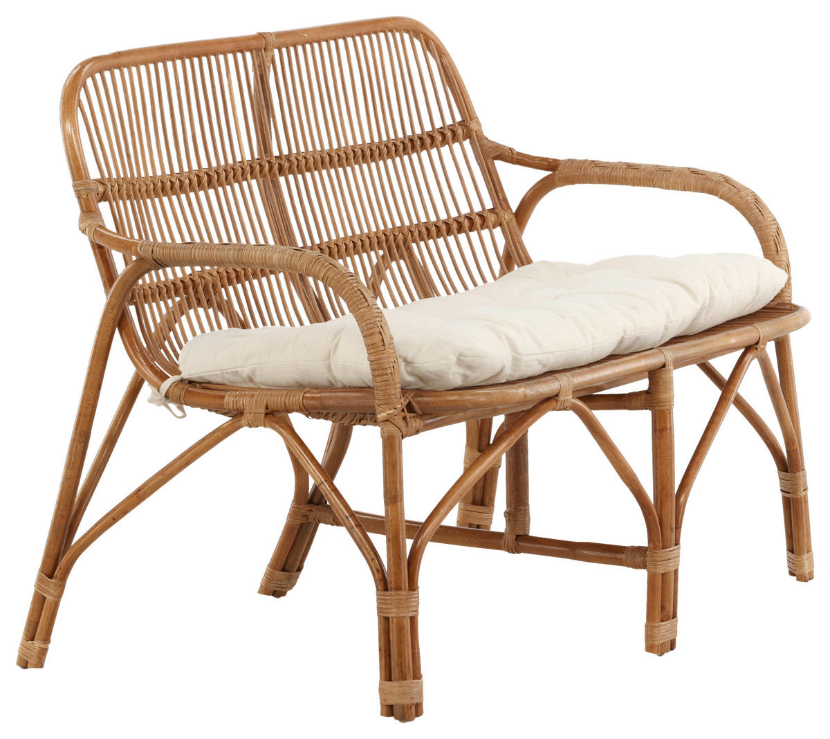 LOUNGESOFA  - Weiß/Naturfarben, KONVENTIONELL, Holz (130/93/82cm) - Gardenson