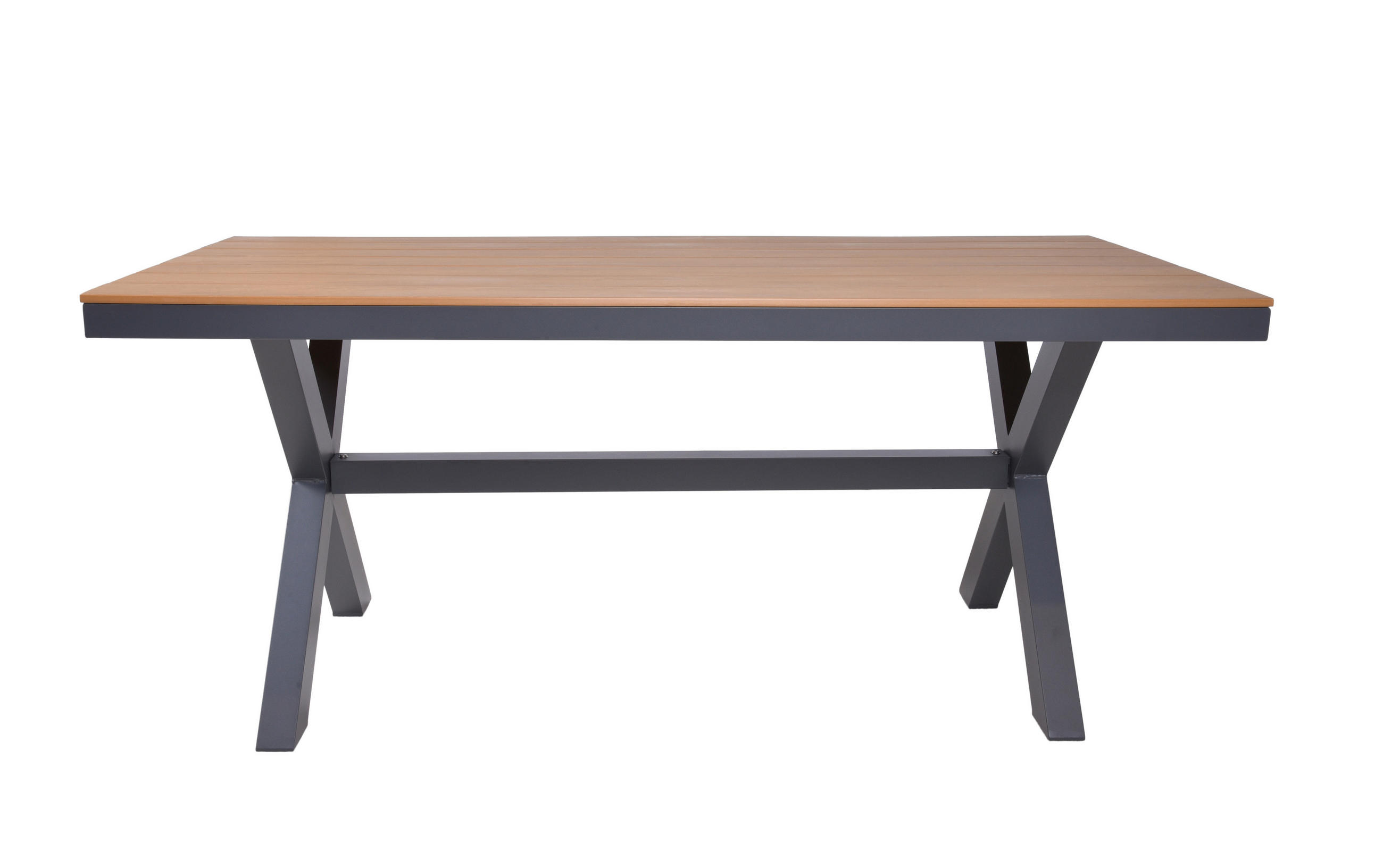 GARTENTISCH 173/93,5/75 cm Metall, Kunststoff rechteckig  - Anthrazit/Braun, Basics, Kunststoff/Metall (173/93,5/75cm) - Gardenson