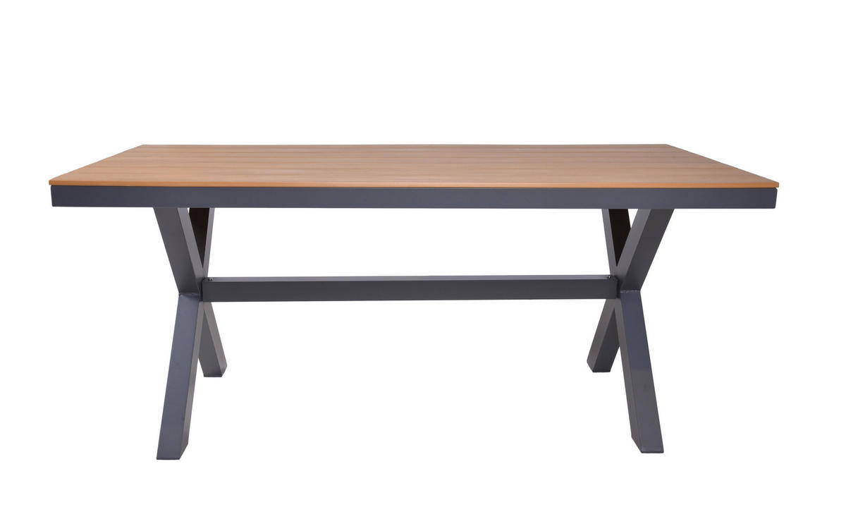 GARTENTISCH 173/93,5/75 cm Metall, Kunststoff rechteckig  - Anthrazit/Braun, Basics, Kunststoff/Metall (173/93,5/75cm) - Gardenson