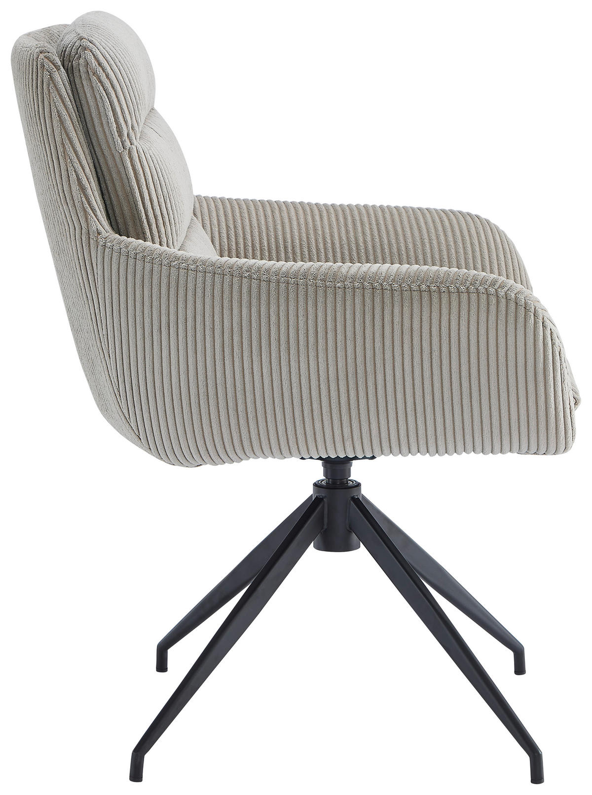 ARMLEHNSTUHL  in Eisen Cord  - Schwarz/Cappuccino, Design, Textil/Metall (68/86/65cm) - Novel