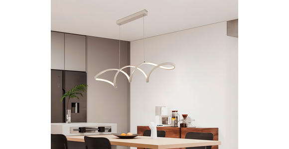 LED-HÄNGELEUCHTE 100/22/120 cm - Sandfarben, Design, Kunststoff/Metall (100/22/120cm) - Novel