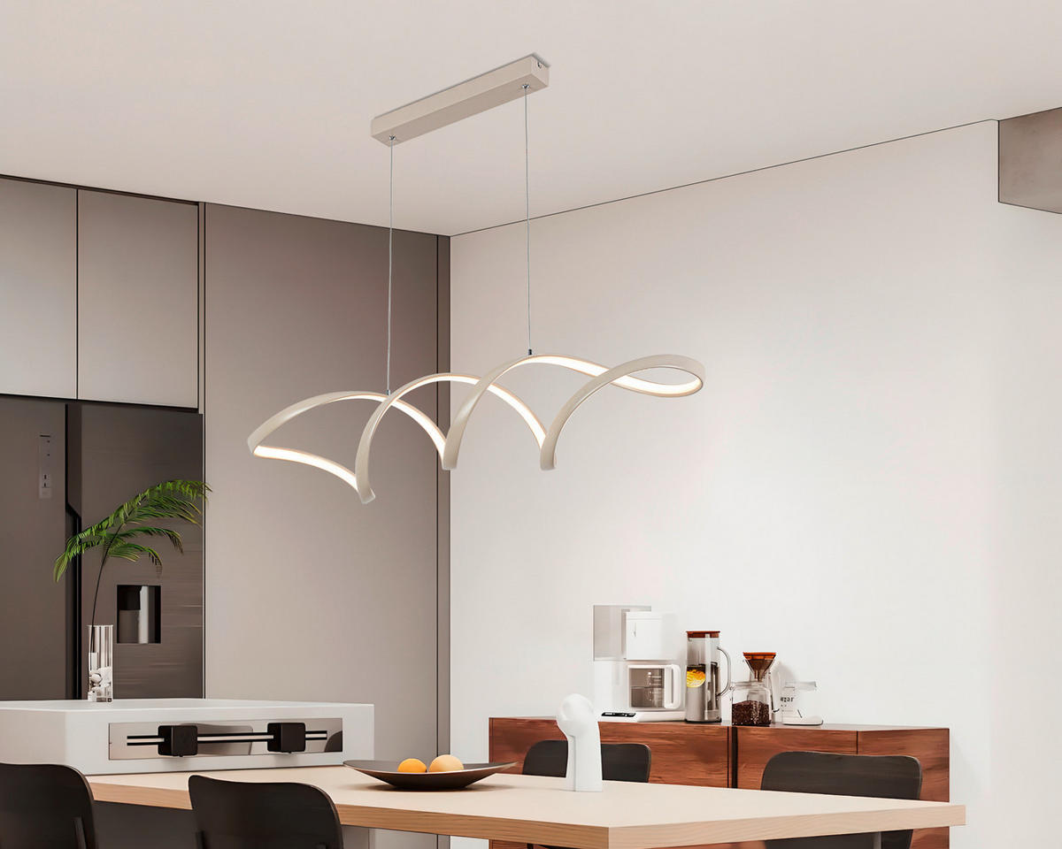 VISEČA LED-SVETILKA  Brownsville 24 W/2500 lm/3000 K/220-240 V/ - peščene barve, Design, kovina/umetna masa (100/22/120cm) - Novel