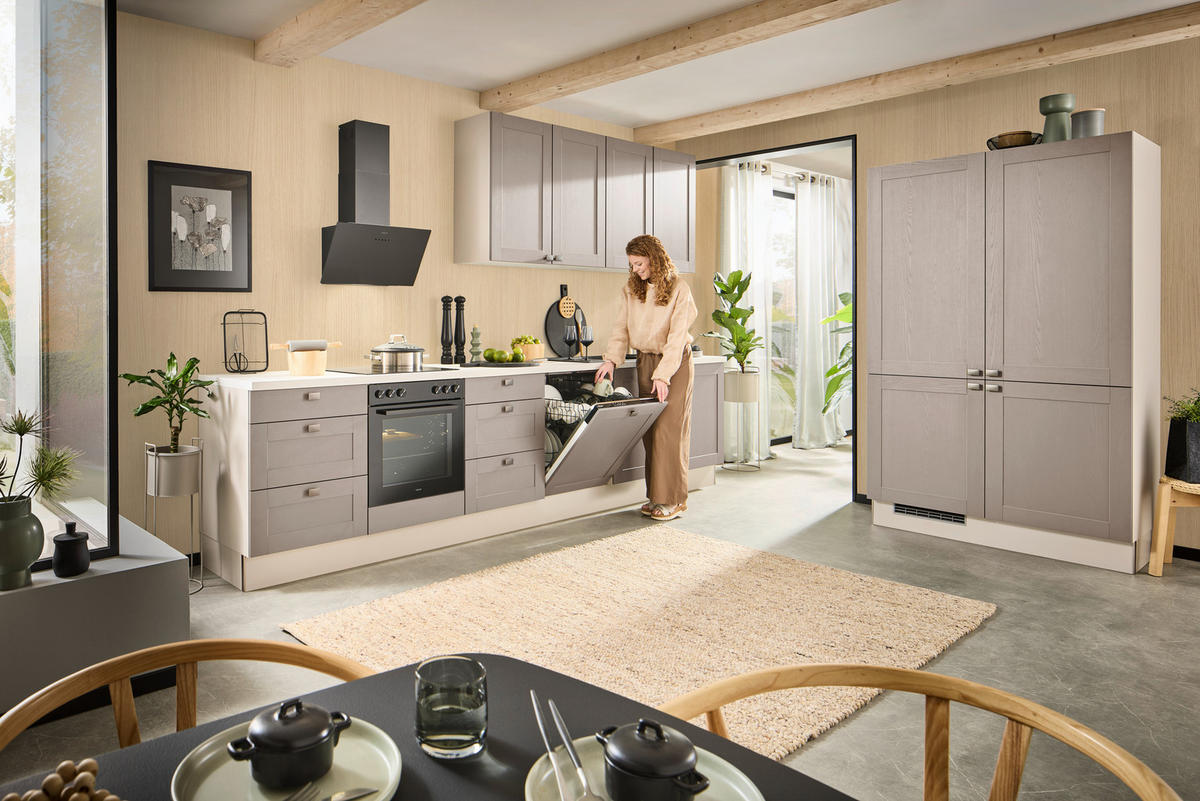 ECKKÜCHE XO50 360/120 cm  in Grau, Kaschmir  - Kaschmir/Creme, Design, Holzwerkstoff/Metall (360/120cm) - Xora
