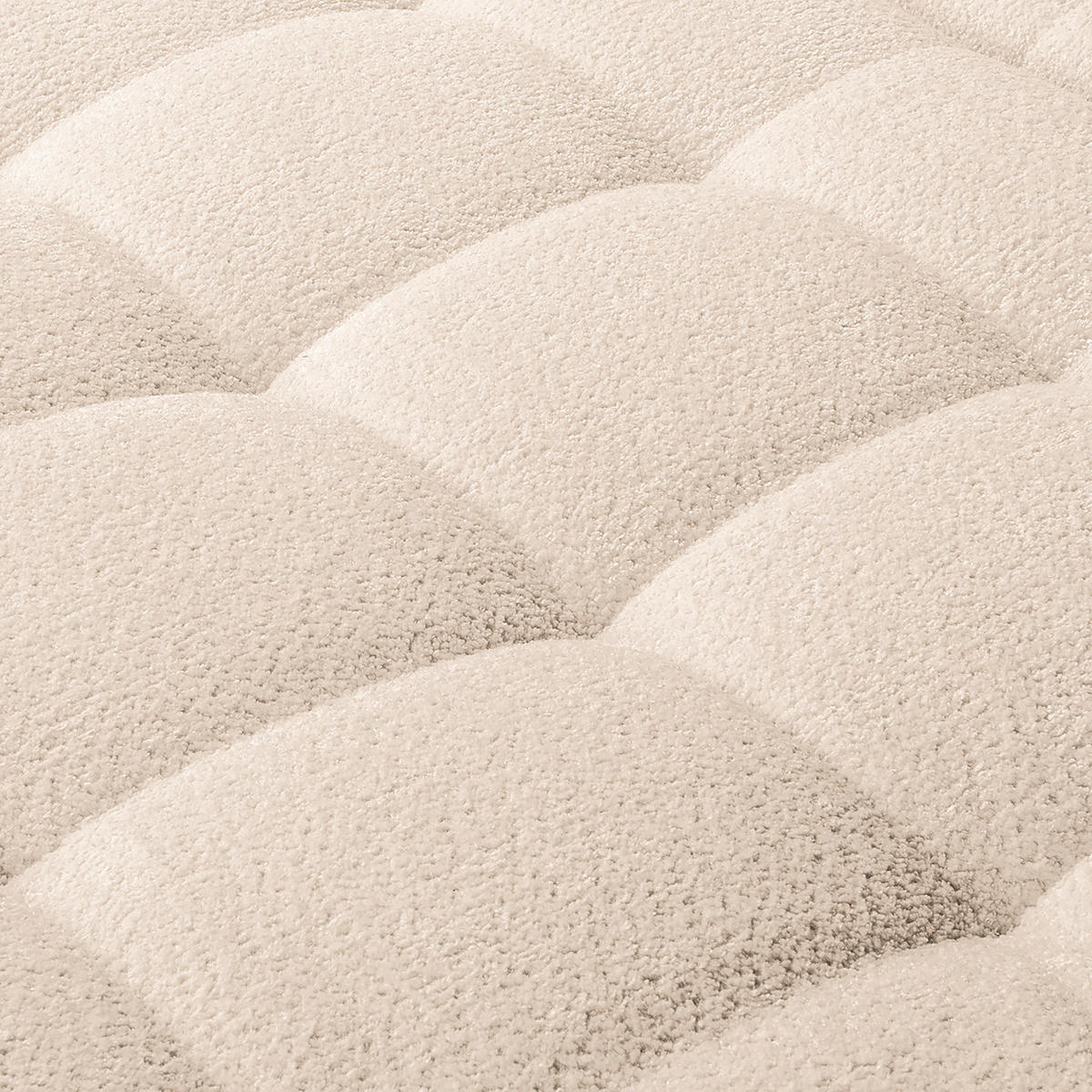 BIGSOFA in Teddystoff Creme  - Creme/Schwarz, Design, Kunststoff/Textil (284/94/148cm) - Livetastic