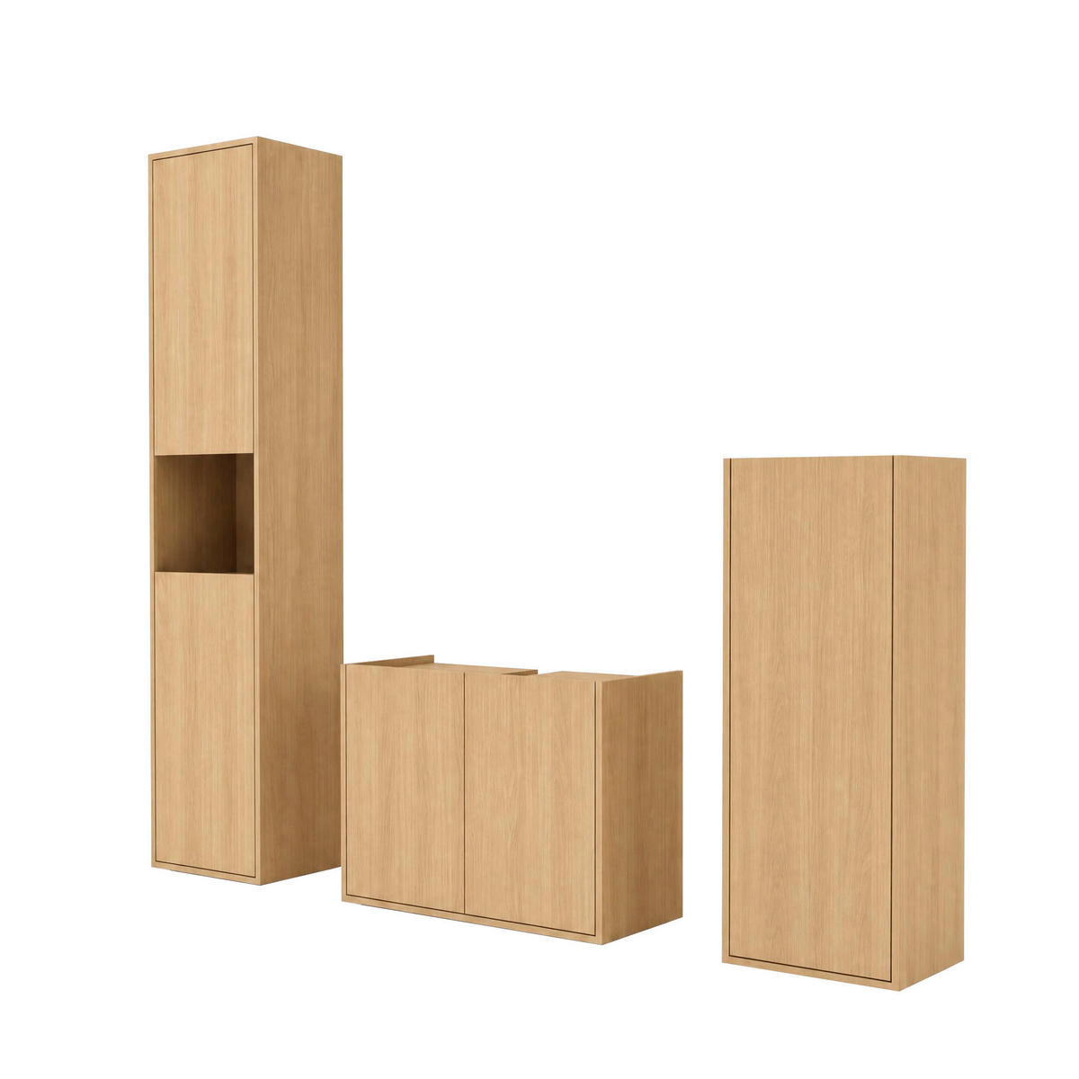 WASCHBECKENUNTERSCHRANK 80/62/35 cm  - Eichefarben/Schwarz, Trend, Holzwerkstoff/Kunststoff (80/62/35cm) - MID.YOU