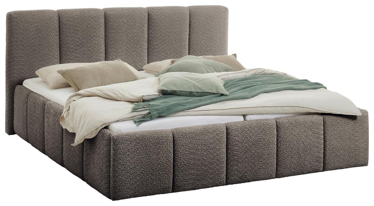 POLSTERBETT 180/200 cm  in Anthrazit  - Anthrazit/Schwarz, Design, Holz/Textil (180/200cm) - Xora
