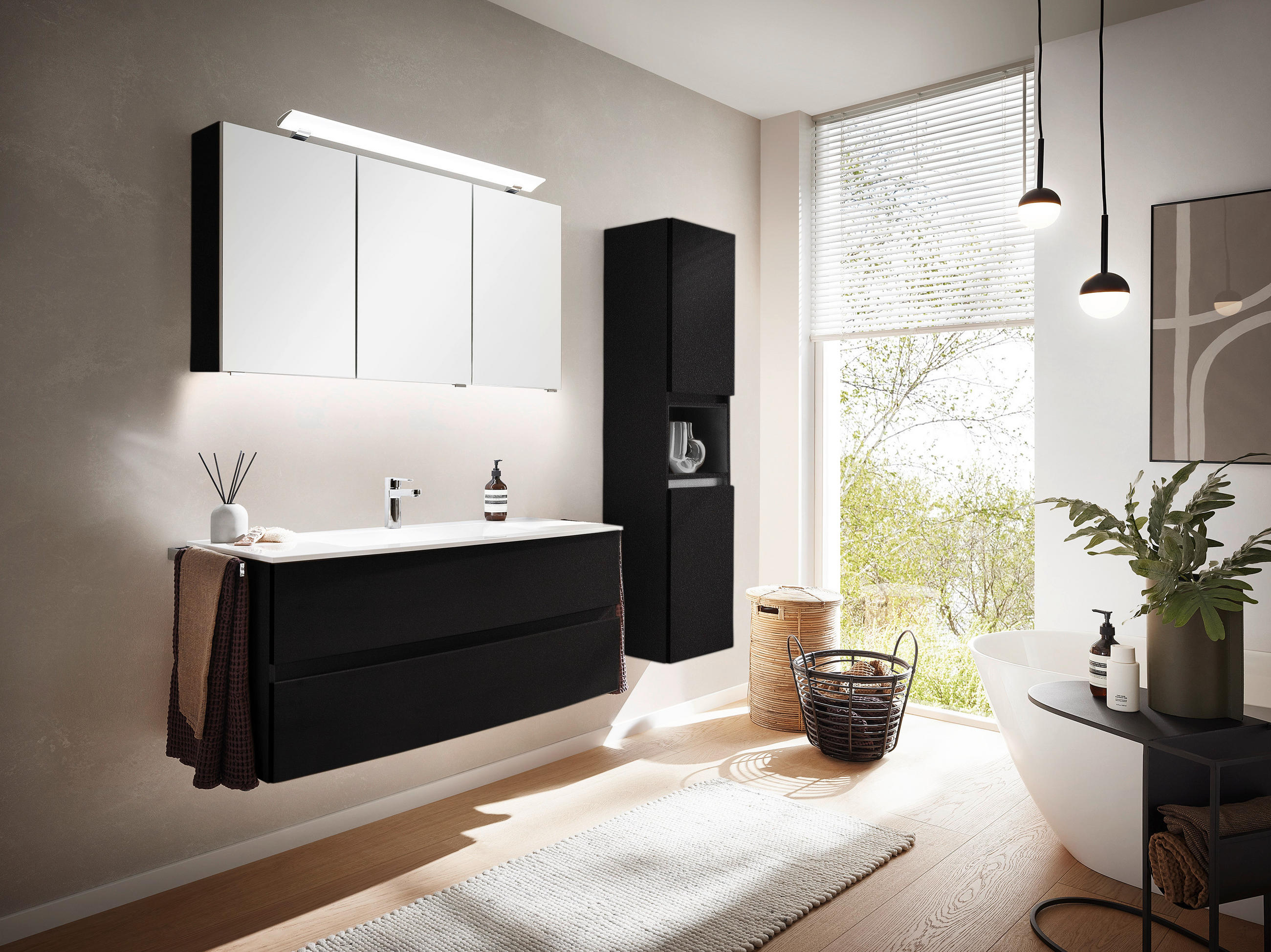 SPIEGELSCHRANK 120/68,7/15 cm  - Chromfarben/Dunkelgrau, Design, Glas/Holzwerkstoff (120/68,7/15cm) - Novel