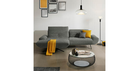 ECKSOFA  in Teddystoff Grau  170-195/280 cm  - Schwarz/Braun, Design, Textil/Metall (170-195/280cm) - Dieter Knoll