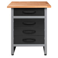 WERKBANK  - Anthrazit/Grau, Basics, Holz/Metall (60/85/60cm) - Ambia Garden