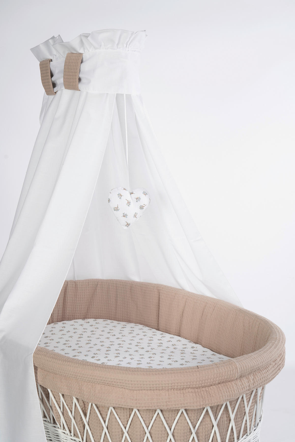 STUBENWAGEN-KOMPLETTSET Babybett Lounge Weiß   - Weiß/Cappuccino, Basics, Holz/Textil (60/167/100cm) - Mionido