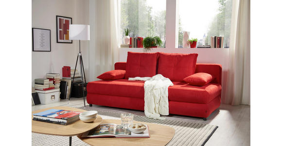SCHLAFSOFA in Textil Rosa - Schwarz/Rosa, Design, Kunststoff/Textil (208/73-90/102cm) - Hom`in
