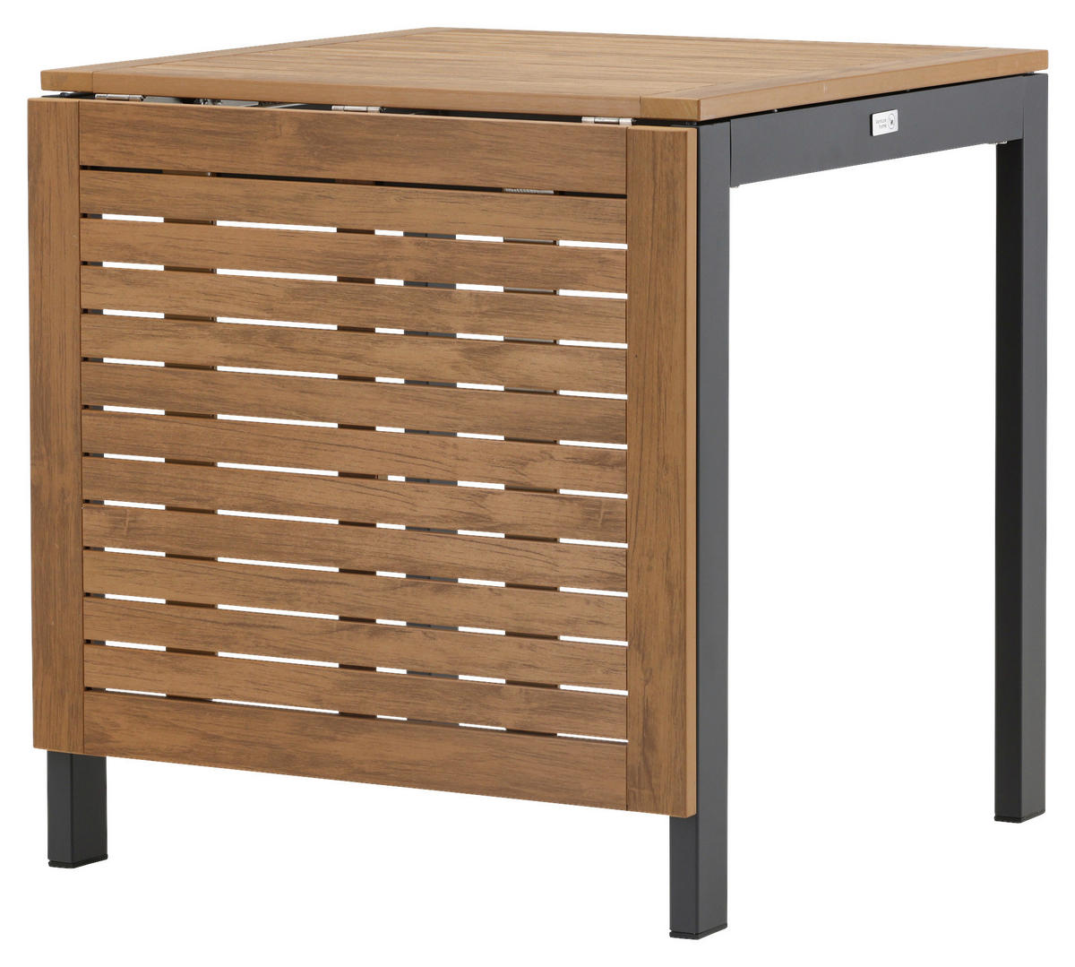 BALKONTISCH Holz, Metall Braun, Schwarz  - Schwarz/Braun, KONVENTIONELL, Holz/Metall (70/70/75cm) - Gardenson