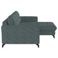 ECKSOFA in Flachgewebe, Leinenoptik Blau  - Blau/Schwarz, Design, Textil/Metall (242/170cm) - Xora