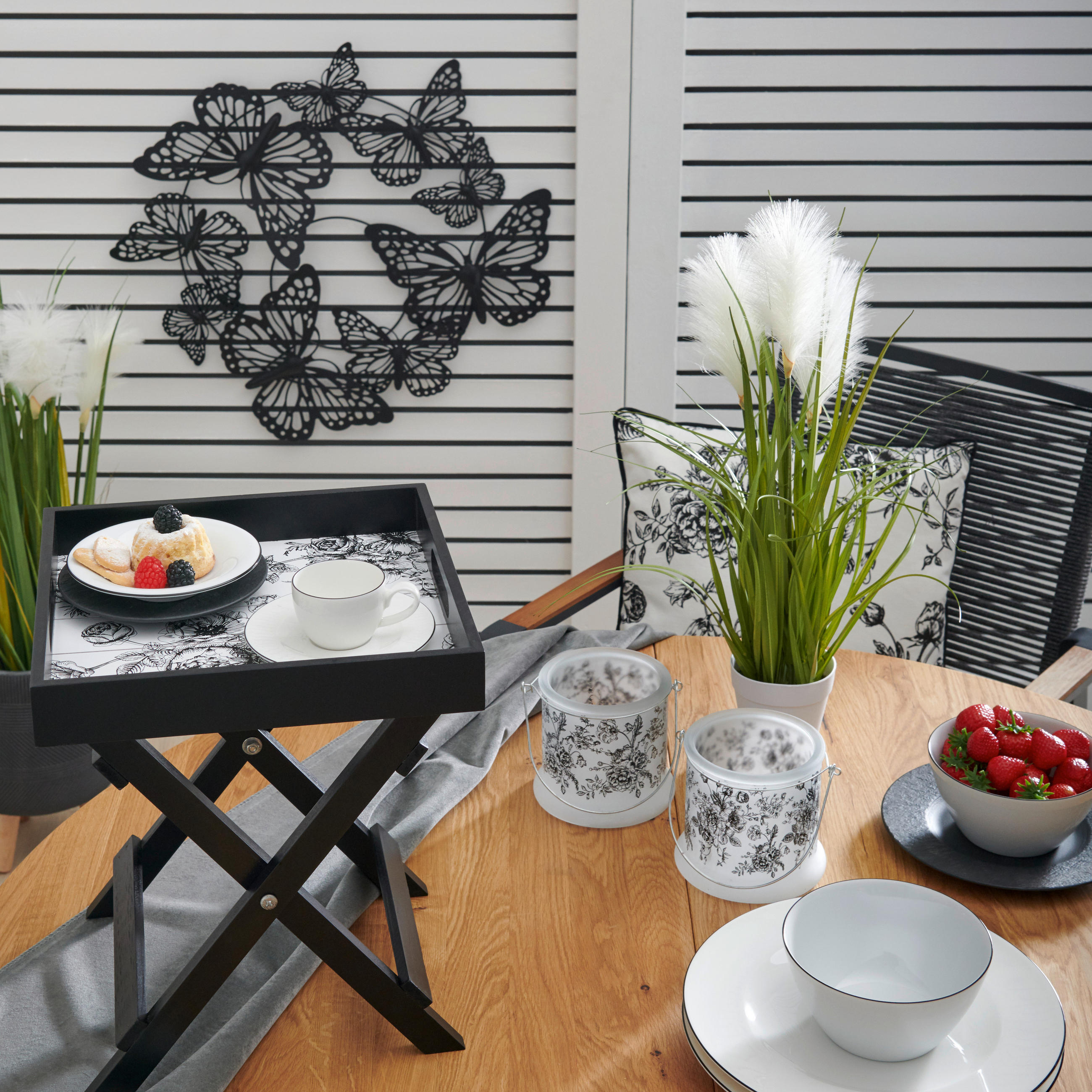 DEKOGRAS - Weiss/Grün, Basics, Kunststoff/Metall (53cm) - Ambia Home