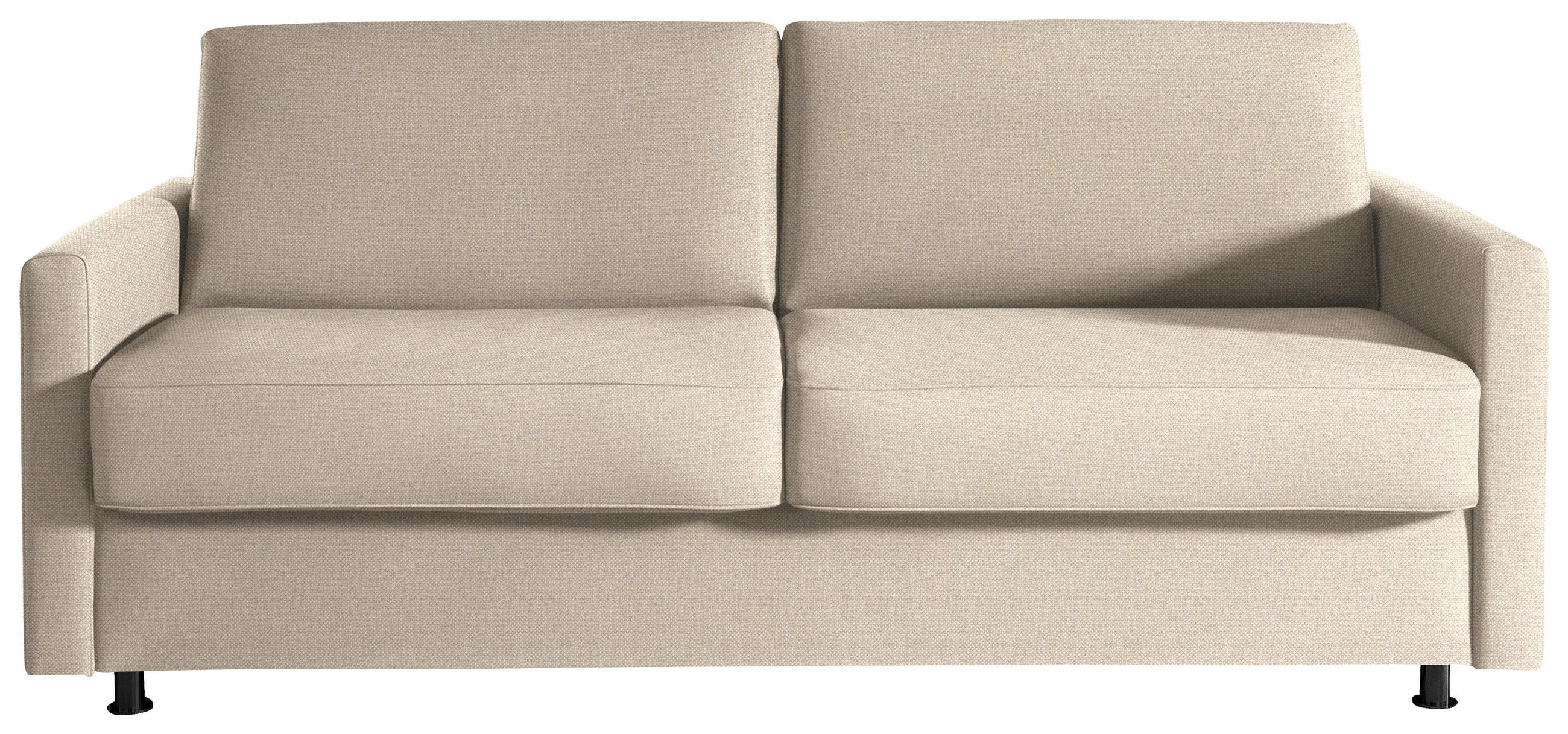 SCHLAFSOFA  in Flachgewebe Beige  - Beige/Schwarz, KONVENTIONELL, Textil/Metall (207/88/101cm) - Bali