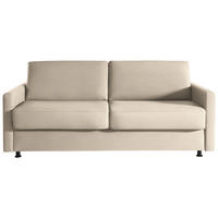 SCHLAFSOFA  in Flachgewebe Beige  - Beige/Schwarz, KONVENTIONELL, Textil/Metall (207/88/101cm) - Bali