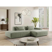 ECKSOFA BILLUND Mintgrün Cord Nierenkissen  - Schwarz/Mintgrün, KONVENTIONELL, Kunststoff/Textil (294/165cm) - Livetastic