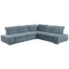 ECKSOFA in Flachgewebe Graublau  - Chromfarben/Graublau, MODERN, Kunststoff/Textil (283/254cm) - Sit & More