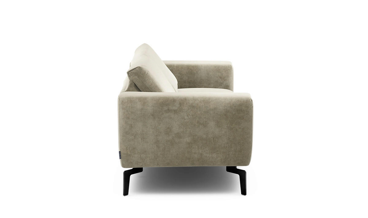 2-SITZER-SOFA Samt Naturfarben  - Schwarz/Naturfarben, Design, Textil/Metall (180/86/86-94cm) - SENSOO