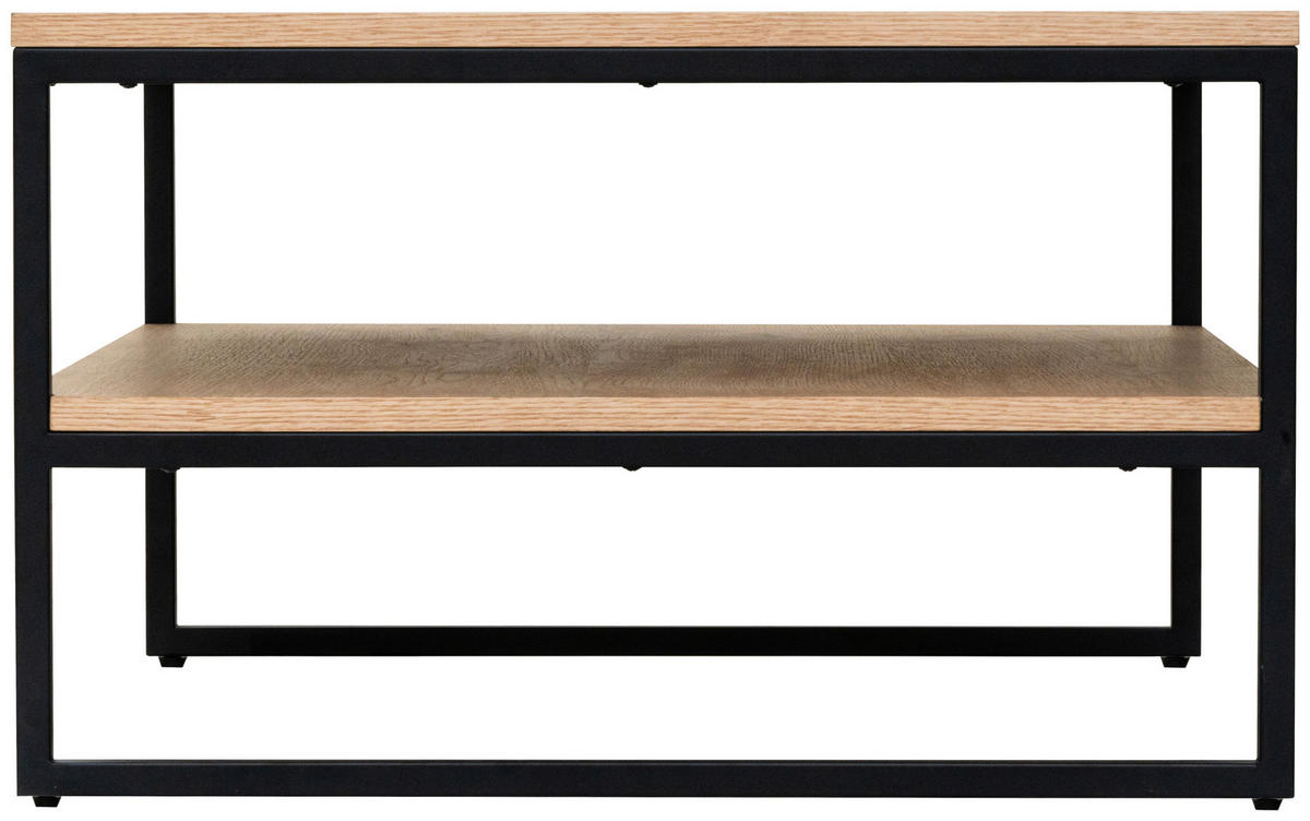 COUCHTISCH Eiche furniert rechteckig Schwarz, Eichefarben  - Eichefarben/Schwarz, Design, Holz/Holzwerkstoff (110/45/70cm) - MID.YOU