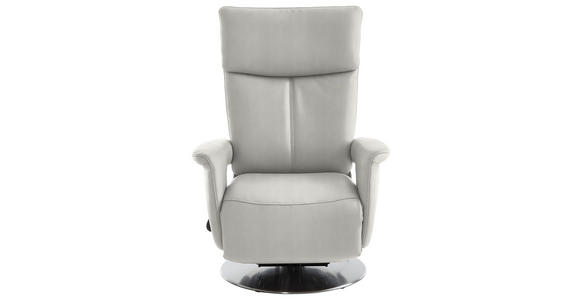 RELAXSESSEL in Leder Weiß - Edelstahlfarben/Weiß, Design, Leder/Metall (78/112/85cm) - Cantus