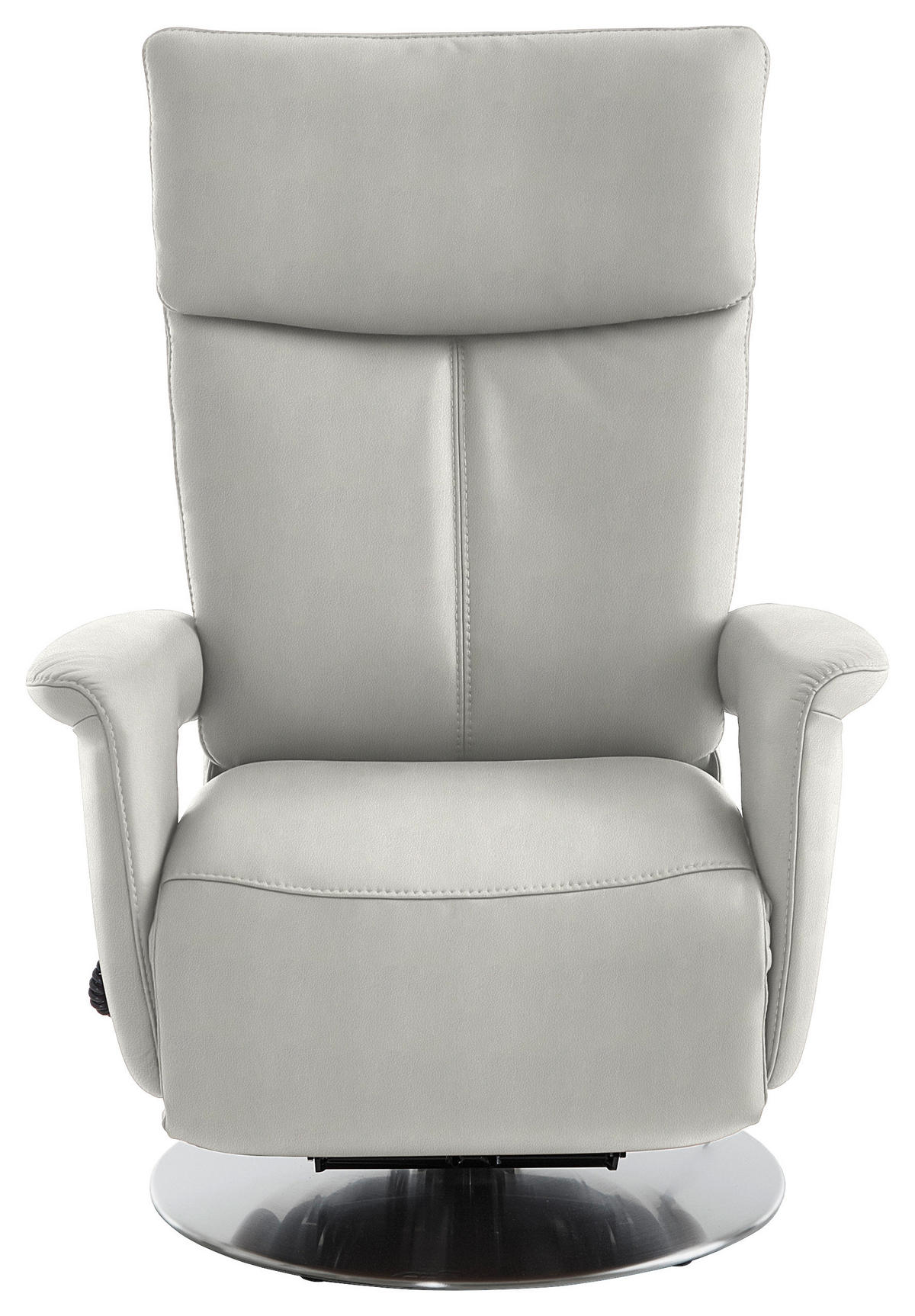 RELAXSESSEL in Leder Weiss  - Weiss/Edelstahlfarben, Design, Leder/Metall (78/112/85cm) - Cantus