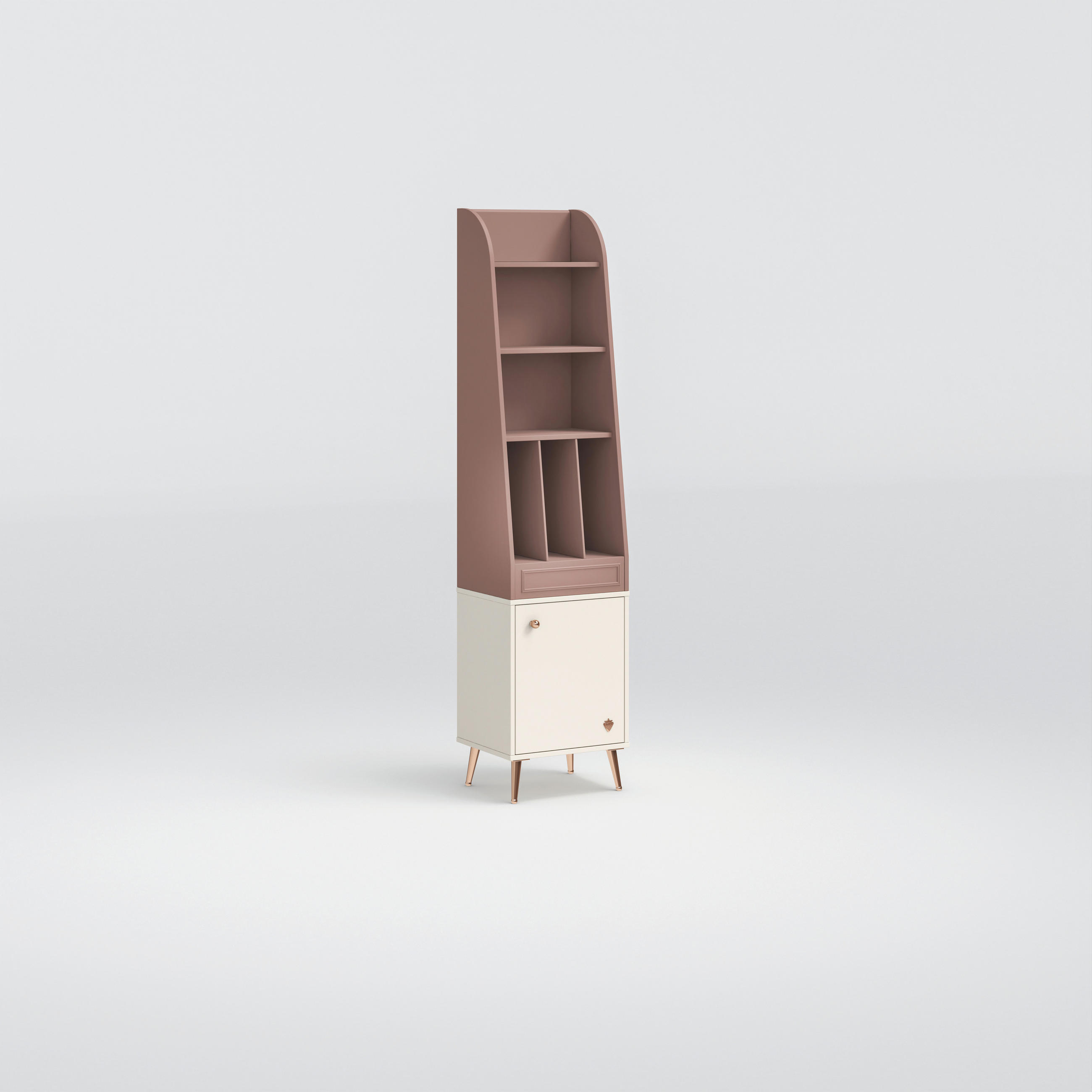 Etajeră, 44/188/36 cm, crem, roz aprins,  - roz aprins/crem, Modern, lemn (44/188/36cm) - Cilek