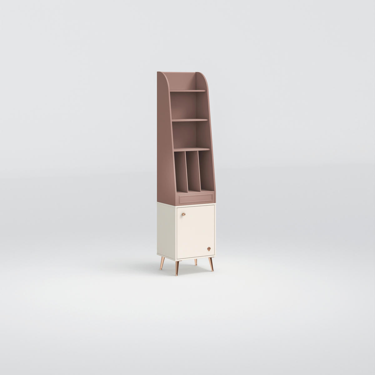 Etajeră, 44/188/36 cm, crem, roz aprins,  - roz aprins/crem, Modern, lemn (44/188/36cm) - Cilek
