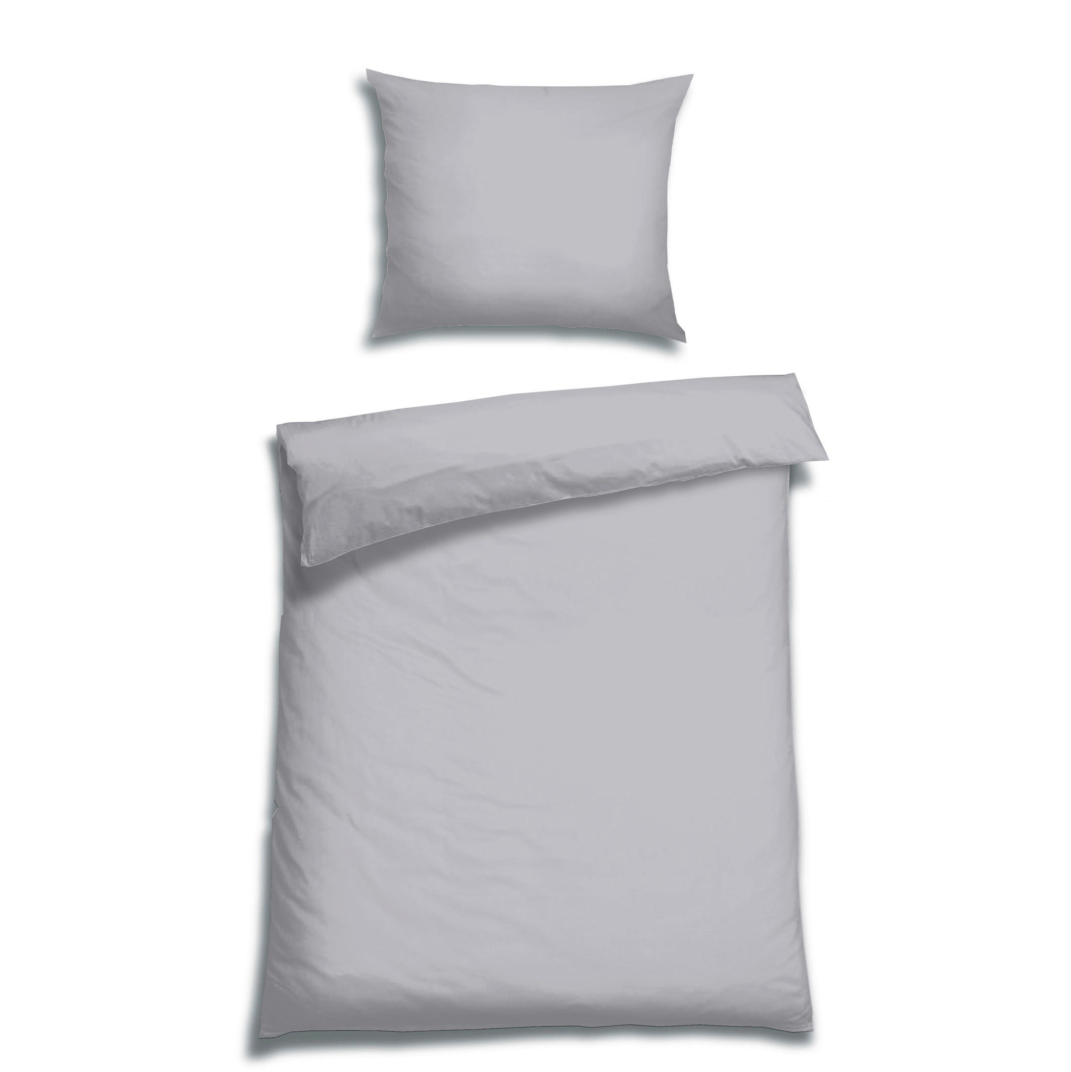 BETTWÄSCHE Satin 140/200 cm  - Hellgrau, Basics, Textil (140/200cm) - Florella