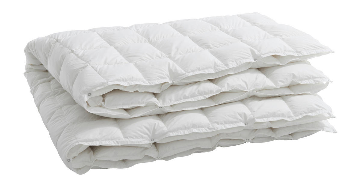 KASSETTENDUVET 160/210 cm INTERLAKEN  - Weiss, Basics, Naturmaterialien/Textil (160/210cm) - Billerbeck