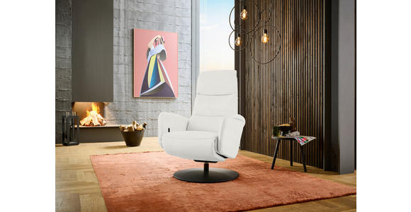RELAXSESSEL in Leder Weiß  - Schwarz/Weiß, Design, Leder/Metall (76/108/86cm) - Dieter Knoll