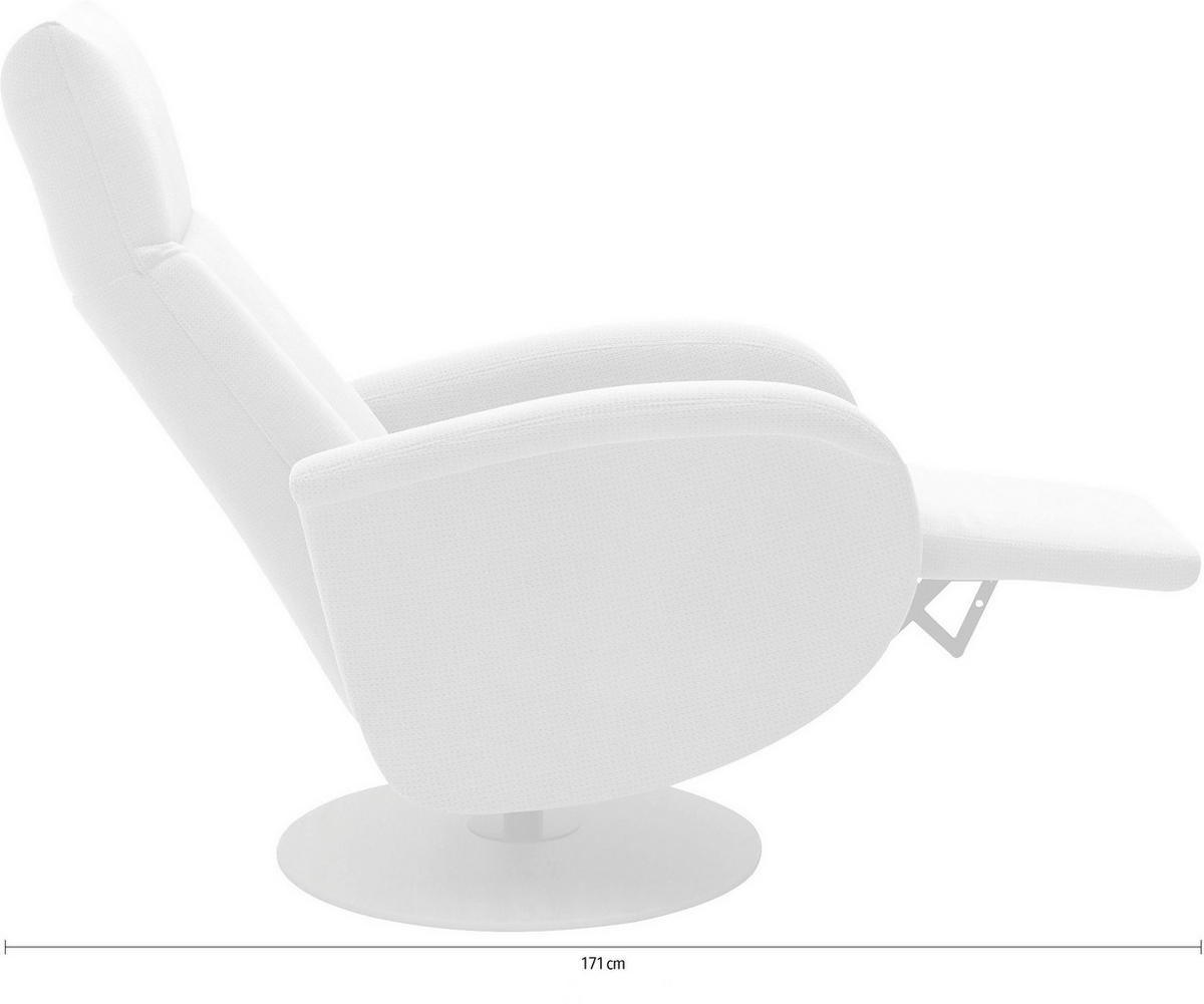 RELAXSESSEL Flachgewebe Kopfteilverstellung, Rücken echt    - Eichefarben/Creme, KONVENTIONELL, Holzwerkstoff/Textil (75/112/82cm) - Sit & More