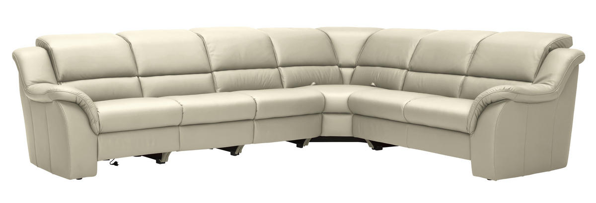 ECKSOFA  in Echtleder Creme  324/260 cm  - Chromfarben/Creme, KONVENTIONELL, Leder/Kunststoff (324/260cm) - Cantus