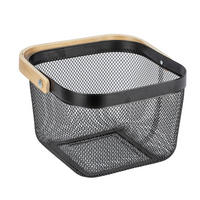 TÁROLÓKOSÁR  - natúr színű/barna, Konventionell, fa/fém (25/17/25cm) - Wenko