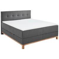BOXBETT 180/200 cm  in Anthrazit  - Eichefarben/Anthrazit, MODERN, Holz/Textil (180/200cm) - Livetastic