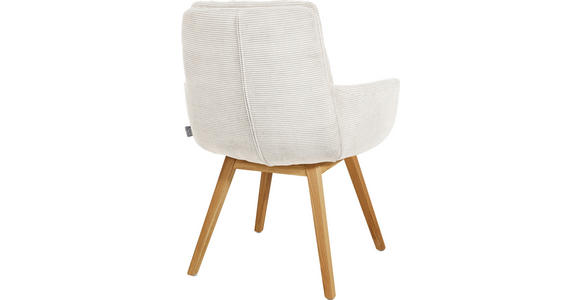 ARMLEHNSTUHL  Stoffauswahl, Typenauswahl, Gestellauswahl Cord  - Eichefarben/Weiß, Design, Holz/Textil (63/90/69cm) - Johann Jakob