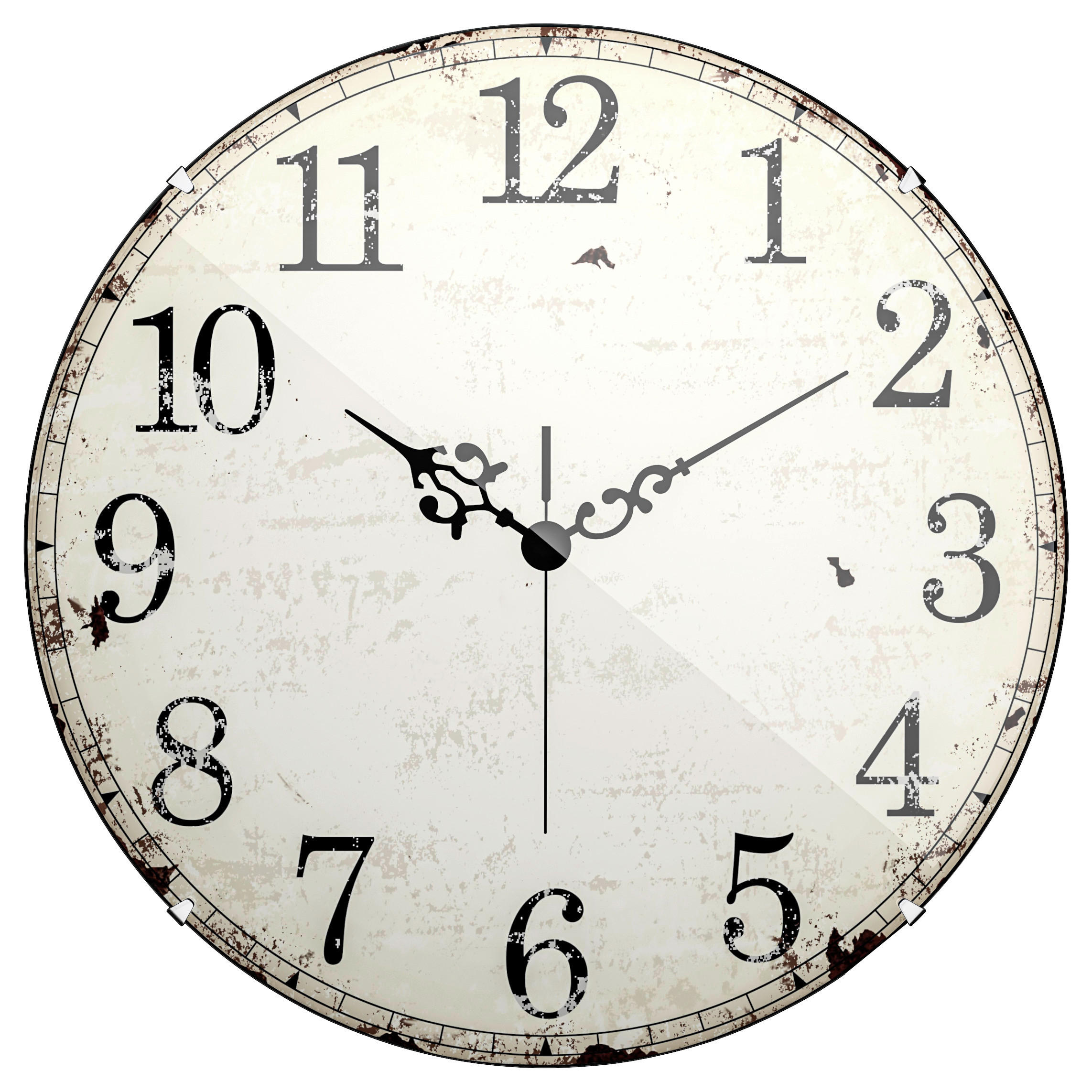 XXXLutz Wanduhr Braun, Weiß