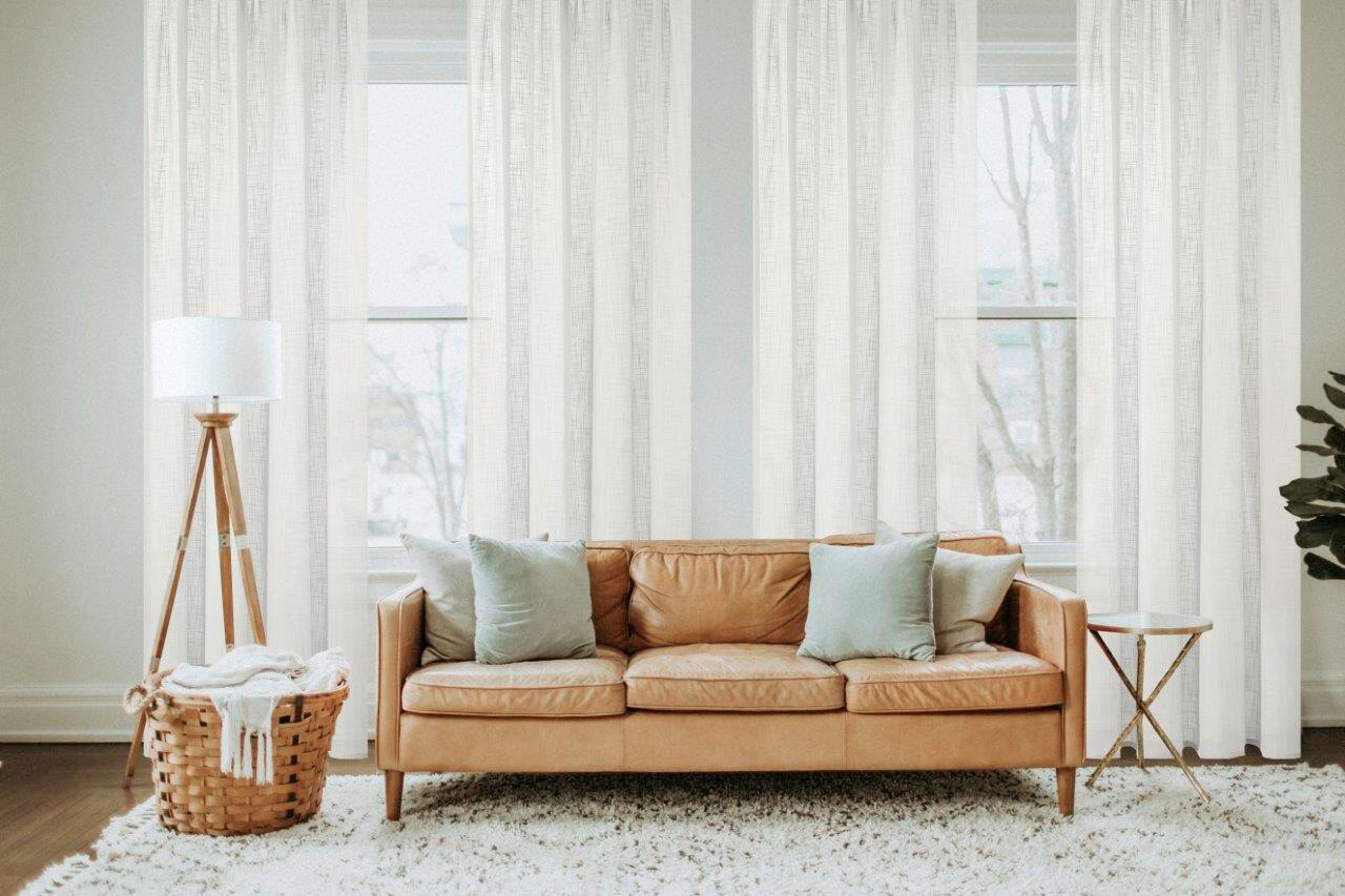 FERTIGVORHANG  halbtransparent   140/160 cm  - Weiß, Basics, Textil (140/160cm)