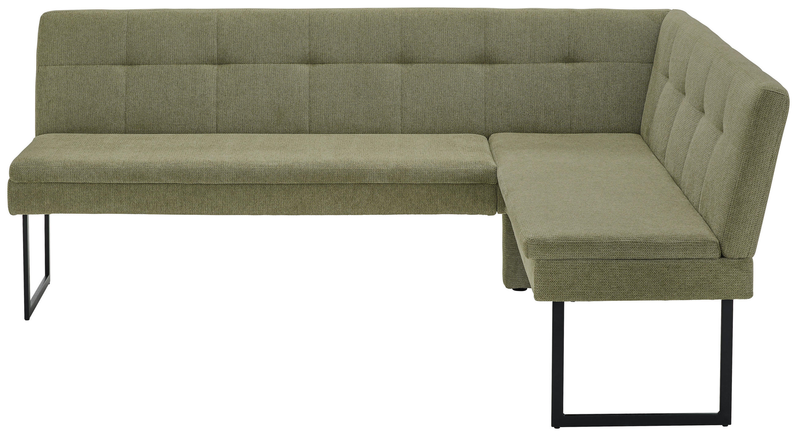 ECKBANK 213/155 cm Webstoff Hellgrün   - Schwarz/Hellgrün, Design, Textil/Metall (213/155cm) - Novel
