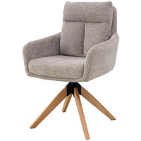 ARMLEHNSTUHL  in Eisen Webstoff  - Taupe/Naturfarben, KONVENTIONELL, Holz/Textil (59/92/63cm) - Livetastic