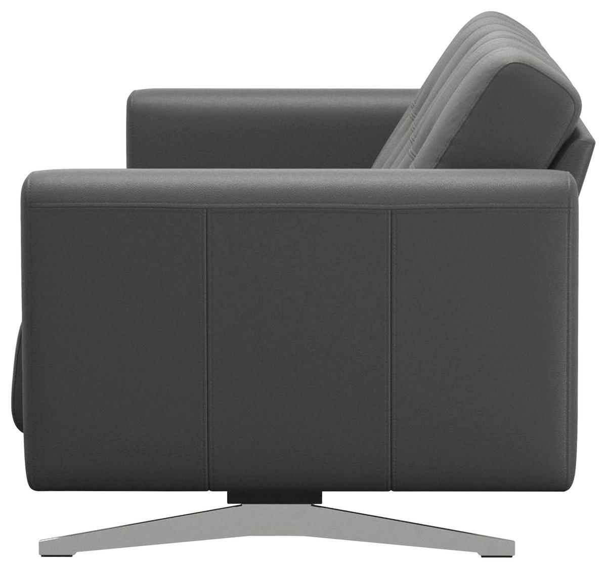 2,5-SITZER Dunkelgrau Echtleder  - Chromfarben/Dunkelgrau, KONVENTIONELL, Leder/Metall (215/78/93cm) - Stressless
