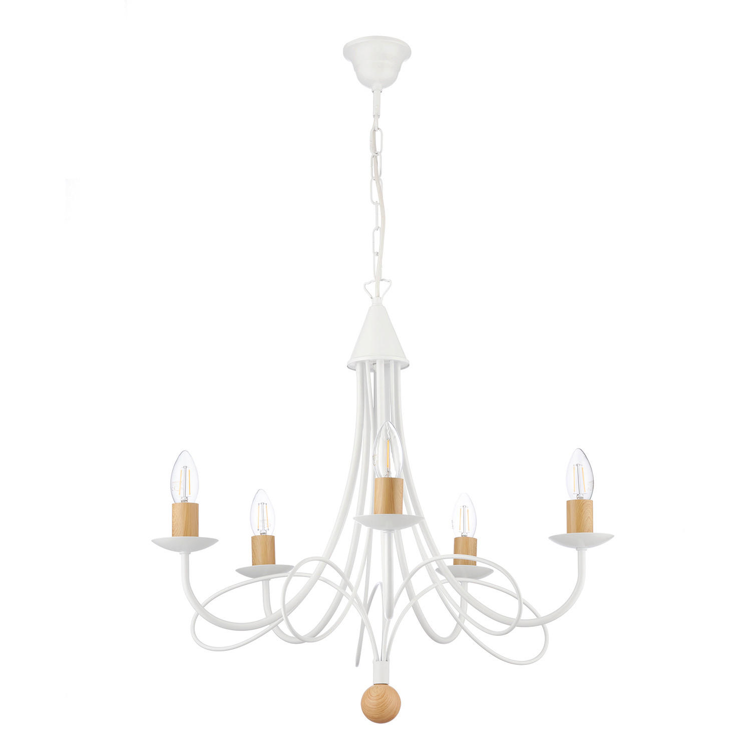 Kronleuchter Milvia Braun Weiß L: 60 cm