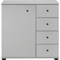 SIDEBOARD  130/83/41 cm 4 Schublade(n)  - Schwarz/Weiß, KONVENTIONELL, Holzwerkstoff/Kunststoff (130/83/41cm) - Boxxx