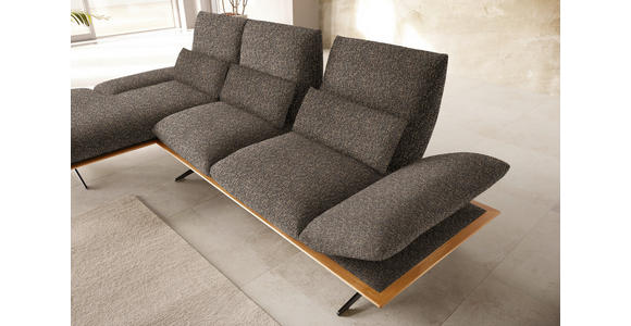 ECKSOFA in Flachgewebe Dunkelbraun  - Dunkelbraun/Schwarz, Design, Holz/Textil (159/314cm) - Dieter Knoll