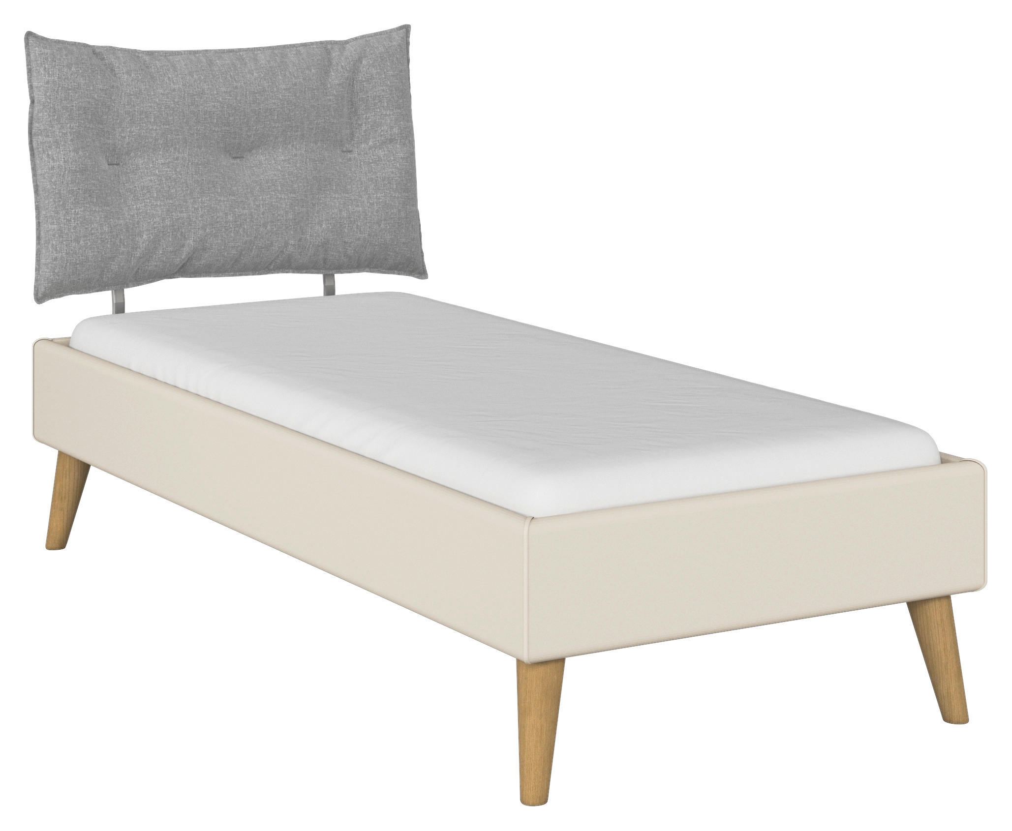 BETT 90/200 cm  in Champagner  - Wildeiche/Champagner, Design, Holz/Textil (90/200cm) - Carryhome