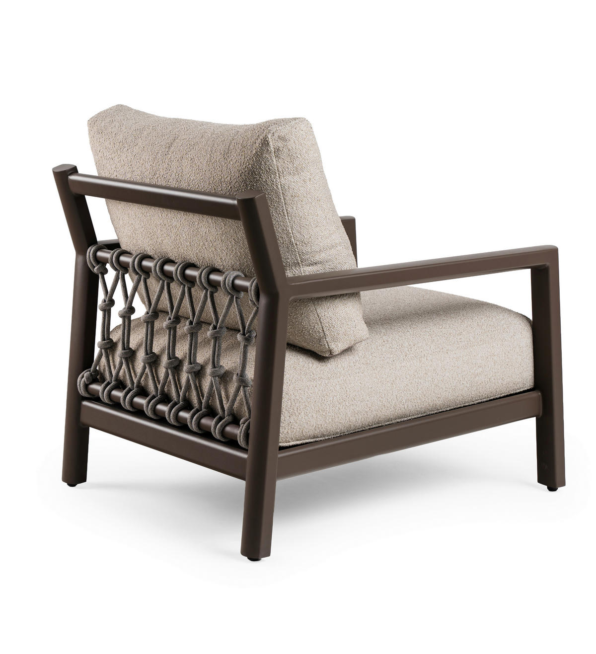 LOUNGESESSEL  - Creme/Braun, MODERN, Textil/Metall (78/91/75cm) - Tierra Outdoor